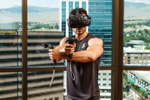 VR Fitness Insider - Vive controllers in urban apartment.