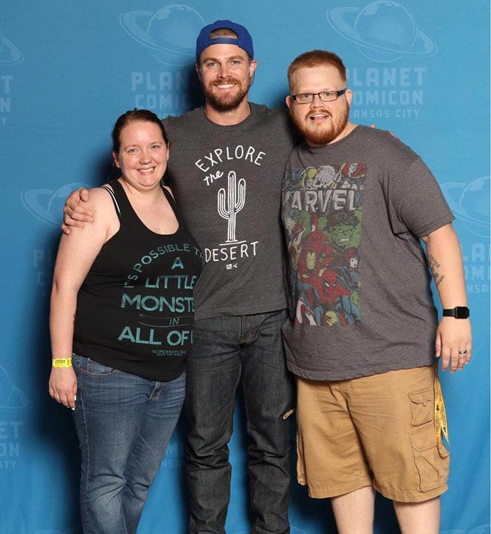 Tyler with Stephen Amell from Green Arrow